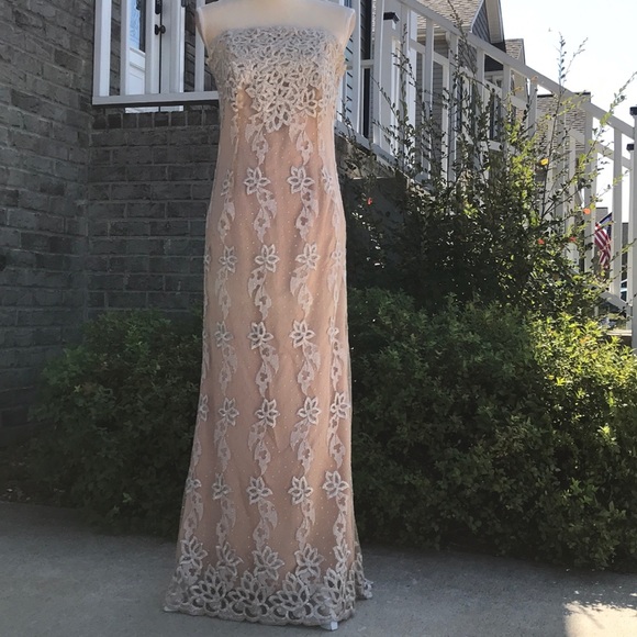 Size 6 Vintage Unique Couture Strapless Evening Gown - Picture 5 of 9